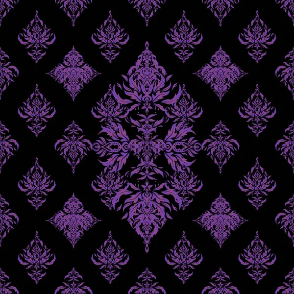 Patrón Vintage Sin Costuras Con Degradado Violeta Púrpura Elegante Tarjeta — Archivo Imágenes Vectoriales