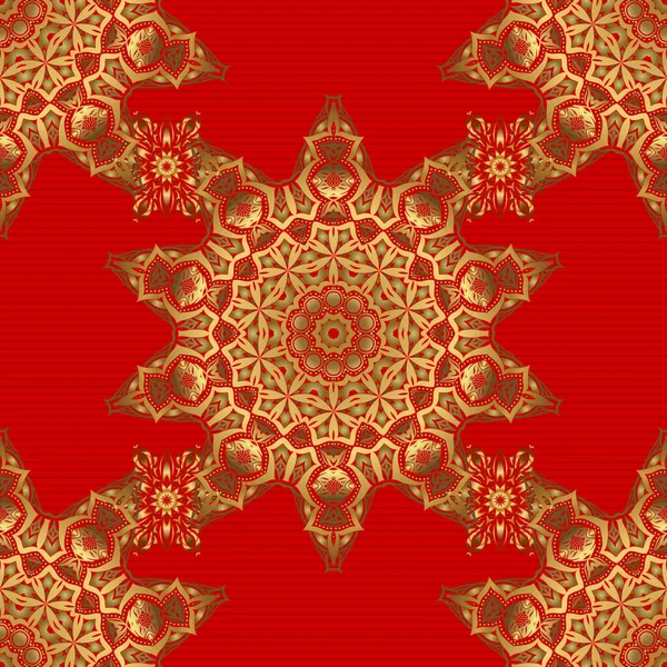 Glitzernde Hintergrundillustration Auf Rotem Hintergrund Vector Nahtloses Goldenes Muster Für — Stockvektor