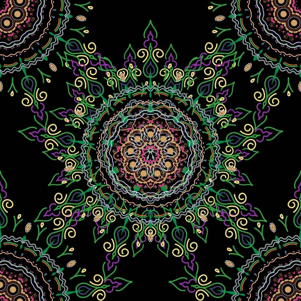 ヴィンテージの質感 カード 招待状 緑と紫の色のウェブデザインのための装飾的な背景 ベクトルシームレス幾何学模様 レトロデジタルペーパー — ストックベクタ