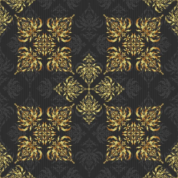 Векторні Ілюстрації Елегантний Золотий Орнамент Золотими Зірками Філігранний Декор Прикрашеному — стоковий вектор