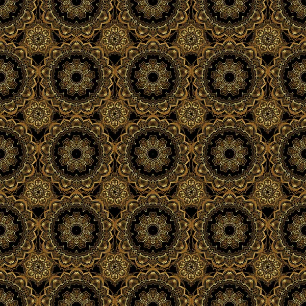 Illustration Motif Bas Poly Modèle Sans Couture Vintage Doré Sur — Image vectorielle