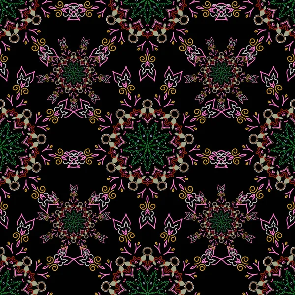 Symétrie Décorative Arabesque Illustration Vectorielle Motif Royal Floral Médiéval Motif — Image vectorielle