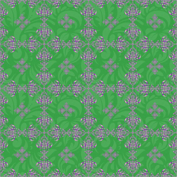 Motif Vintage Sans Couture Beige Violet Vert Texture Abstraite Illustration — Image vectorielle