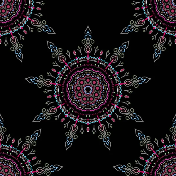 Patrón Fondo Floral Sin Costuras Damasco Colores Azul Neutro Rosa — Vector de stock