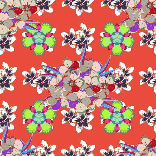 花をモチーフにしたシームレスなパターン 水彩でシームレスな花のパターン ベクトルフラワーイラスト — ストックベクタ