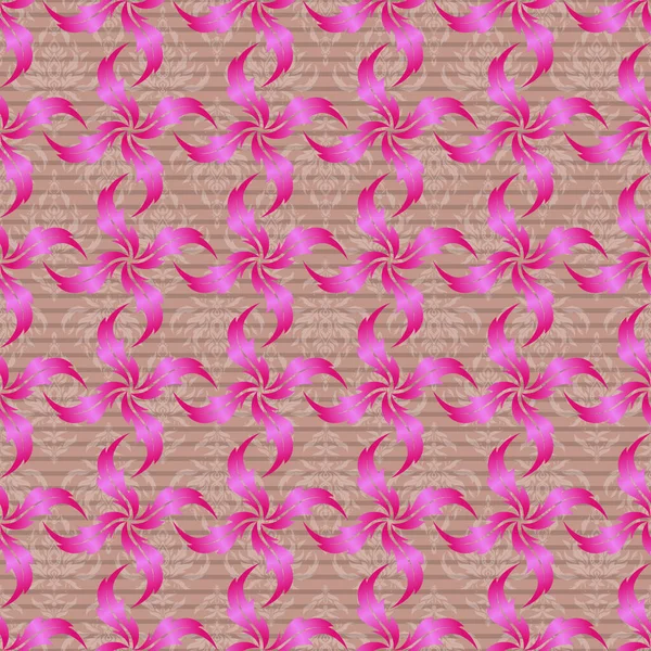 Magenta Vectoriel Texture Rose Lignes Bigarrées Grilles Motif Sans Couture — Image vectorielle