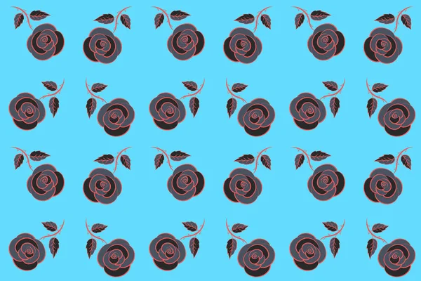 Sfondo Senza Cuciture Rose Blu Rosa Grigie Sfondo Senza Cuciture — Foto Stock