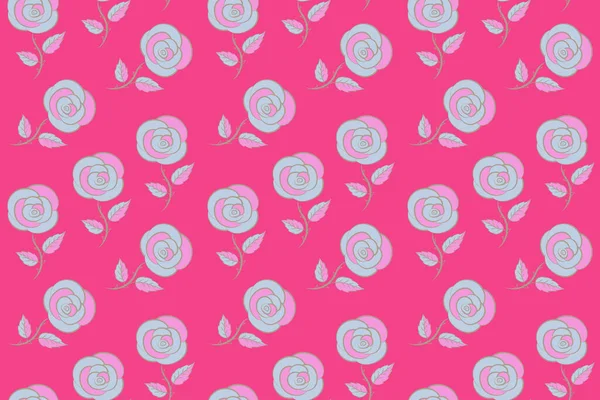 Abstract Lente Decoratieve Rozen Naadloos Patroon Grijze Beige Roze Kleuren — Stockfoto
