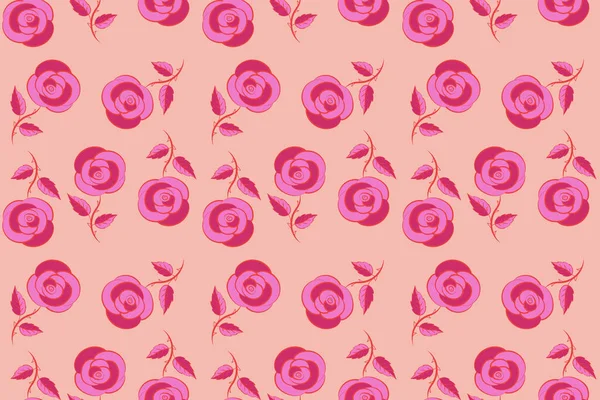 Vintage Pattern Indian Batik Style Rose Flowers Floral Background Seamless — Stock Photo, Image