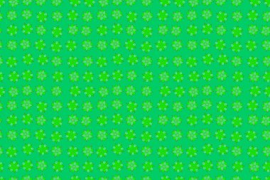 Kusursuz çiçek arkaplanı. El çizimi. Şekillendirilmiş çiçek motifinin kusursuz deseni, çiçekler, delik, noktalar, yeşil arka plandaki karalamalar.