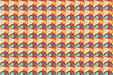 Elle çizilmiş, pürüzsüz desen. Çiçeksiz, güzel bir geçmişi var. Bir sürü çiçek kırmızı, turuncu ve yeşil renklerde..