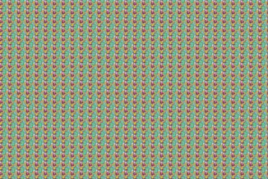 Kusursuz desen web sayfası arka planı, yüzey dokuları ve kumaşlar için kullanılabilir. Yeşil, mavi ve mor renkli kusursuz duvar kağıtları var. El yapımı kır çiçekleri..