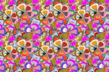 Çok renkli, dikişsiz desenli, soyut çiçekler, suluboya efektli el çizimi. Davetiye, düğün ya da tebrik kartları için tasarım. Çiçek deseni.