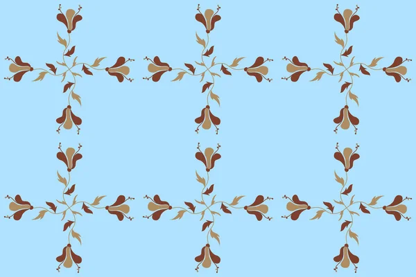 Sömlöst Mönster Horisontella Stiliserade Blomstermotiv Hål Fläckar Blommor Klotter Färgad — Stockfoto