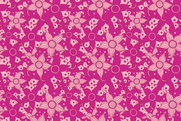 Бесшовный Узор Стилизованных Цветочных Мотивов Цветов Отверстий Пятен Каракулей Пурпурных — стоковое фото