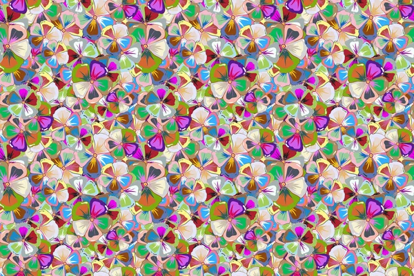 Эскиз Многих Абстрактных Разноцветных Цветов Ручной Рисунок Цветов Многоцветный Абстрактный — стоковое фото
