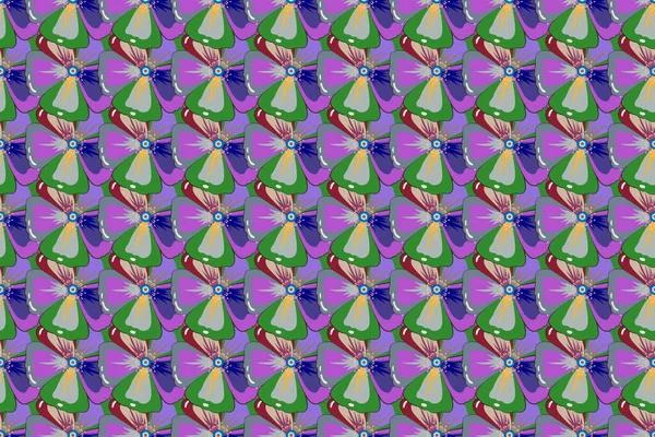 Абстрактний Милий Квітковий Принт Бежевому Зеленому Фіолетовому Кольорах Яскраві Красиві — стокове фото