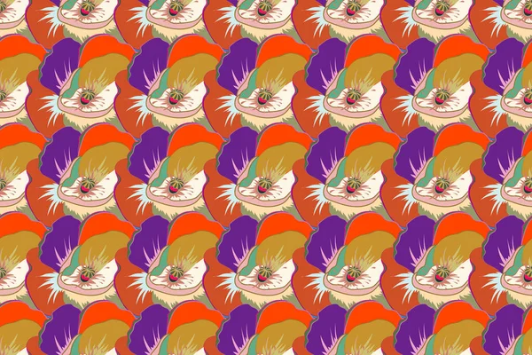 Экзотические Цветы Композиции Бесшовный Тропический Дизайн Абстрактными Цветами Красочный Узор — стоковое фото