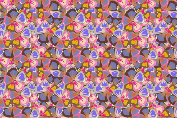 Padrão Floral Sem Costura Nas Cores Marrom Violeta Bege — Fotografia de Stock
