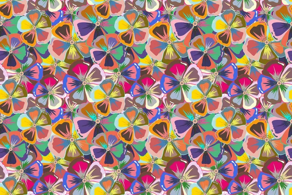 Бесшовный Тропический Дизайн Абстрактными Цветами Экзотические Цветы Композиции Красочный Узор — стоковое фото