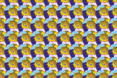 Modern grafik tasarımı. İnternet, kart, poster, kapak, davetiye ve broşür için ideal. Soyut çiçeklerin kusursuz deseni. Çok renkli tropikal tarzda yaratıcı evrensel çiçek deseni. El Çizimi.