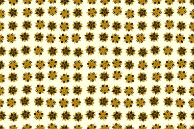 Kusursuz çiçek arkaplanı. El çizimi. Şekillendirilmiş çiçek motifinin kusursuz deseni, çiçekler, delik, noktalar, bej arka plandaki karalamalar.