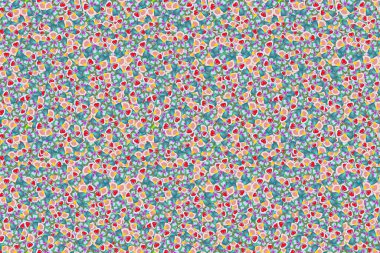 Pürüzsüz bir şablon. Hoş bir illüstrasyon. Mavi, yeşil ve pembe renklerde organik motif arkaplanı.