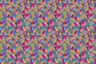 Çiçeksiz imalat, duvar kağıtları ve hatıra defteri geçmişi. Mavi, yeşil ve pembe renkli küçük çiçekler. Küçük çaplı çiçeklerdeki basit, pürüzsüz desen..