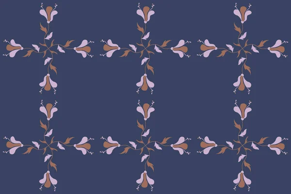 Sömlöst Mönster Horisontella Stiliserade Blomstermotiv Hål Fläckar Blommor Klotter Färgad — Stockfoto
