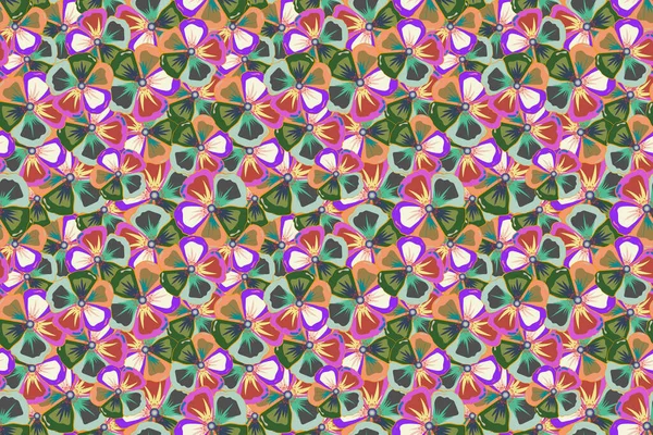 Printing with small flowers. Cute seamless pattern for fashion prints. Vintage floral background in violet, green and pink colors. Ditsy style.