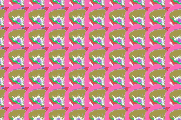 Багатобарвний Орнамент Дрібних Простих Квітів Абстрактний Безшовний Візерунок Дизайну Текстилю — стокове фото