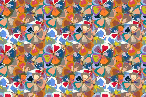 Aquarelverf Van Abstracte Bloemen Naadloze Patroon Achtergrond — Stockfoto