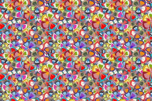 Абстрактный Цветочный Фон Тропический Бесшовный Цветочный Узор Разноцветными Цветами — стоковое фото