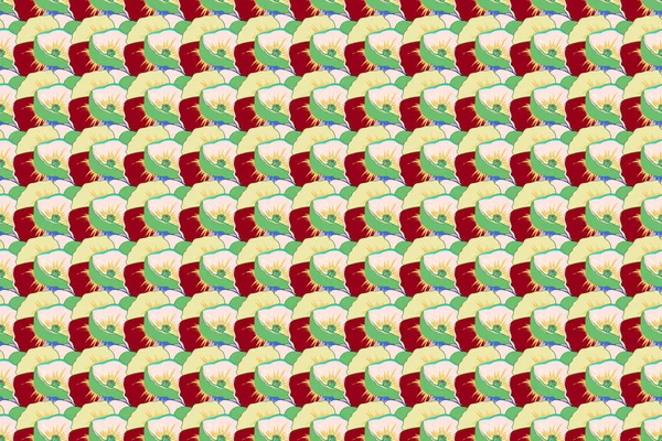 Hawaii tropikal doğal çiçeksiz deseni. Çok renkli bir modaya uygun olarak soyut çiçekler.