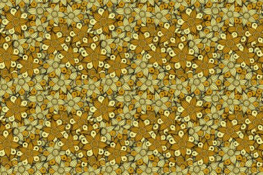 Hoş bir çiçek geçmişi var. Çiçekler siyah, sarı ve kahverengi renklerde pürüzsüz desen.