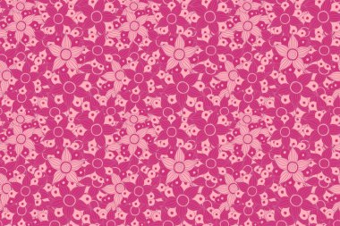 1950-1960 motifleri. Sonbahar renkleri. El çizimi çiçek unsurları olan soyut, pürüzsüz desen. Çiçekler açan ipek eşarp ve pembe renkler. Retro tekstil tasarım koleksiyonu.