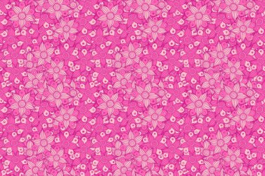 Renkli yön deseni pembe ve morumsu renklerde. Kusursuz çiçek süsü. Kraliyet çiçeğiyle modern çiçek deseni.