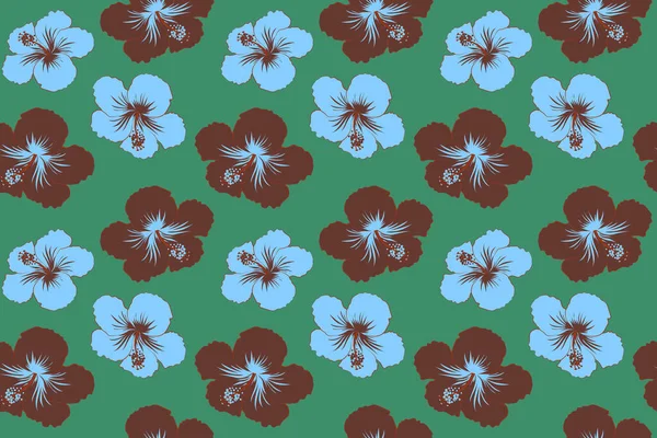 Verão Havaiano Sem Costura Padrão Com Plantas Tropicais Flores Hibisco — Fotografia de Stock