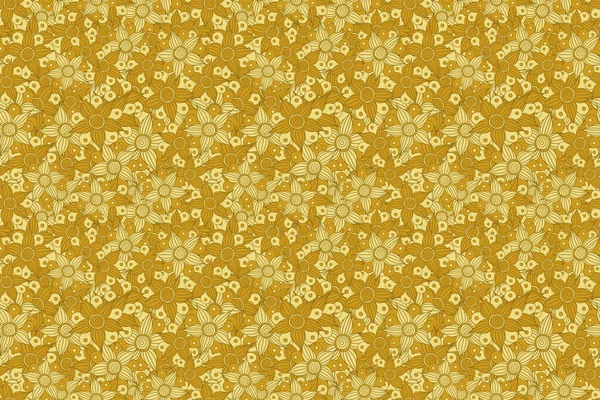 Abstract Leuke Bloemenprint Gele Bruine Beige Kleuren Heldere Mooie Bloemen — Stockfoto
