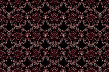 Şam, kırmızı renklerle renksiz çiçek arkaplan deseni.