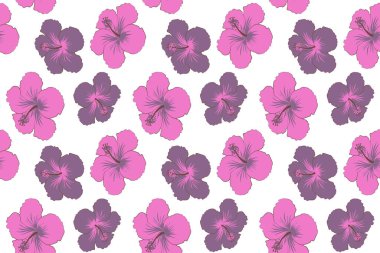 Mor ve menekşe amber çiçeği beyaz arkaplanda pürüzsüz desen.