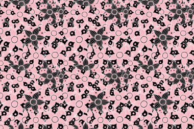 Kusursuz desenli, siyah, gri ve beyaz renklerde, karışık çiçekli..