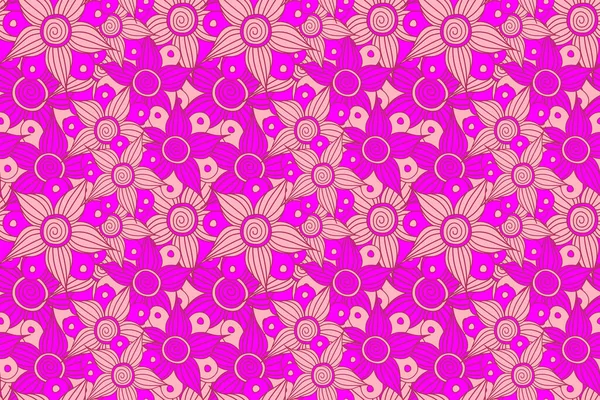 Abstract Elegantie Naadloos Patroon Met Bloemen Paarse Magenta Roze Kleuren — Stockfoto