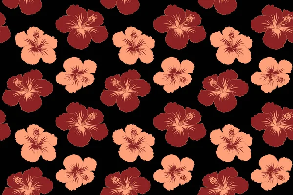 Flores Hibisco Cores Vermelhas Efeito Pintura Aquarela Ilustração Uma Flor — Fotografia de Stock
