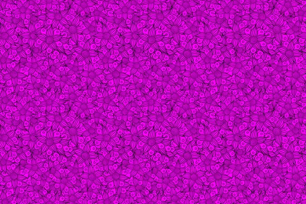 Абстрактний Елегантний Безшовний Візерунок Квітковими Мотивами Чорному Фіолетовому Пурпуровому Кольорах — стокове фото