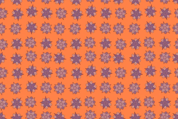 Seamless Pattern Red Purple Orange Colors Floral Background — Stock Photo, Image