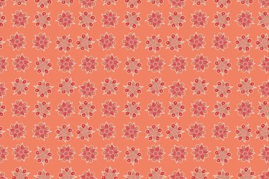 Renkli yön deseni pembe, turuncu ve beyaz renklerde. Kusursuz çiçek süsü. Kraliyet çiçeğiyle modern çiçek deseni.