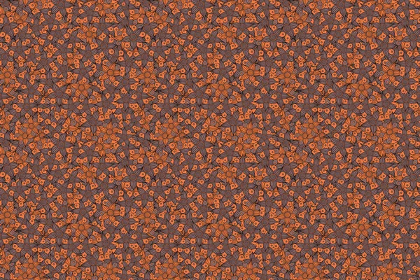 Tradiční Indické Květinové Bezešvé Vzor Černé Hnědé Oranžové Barvy — Stock fotografie