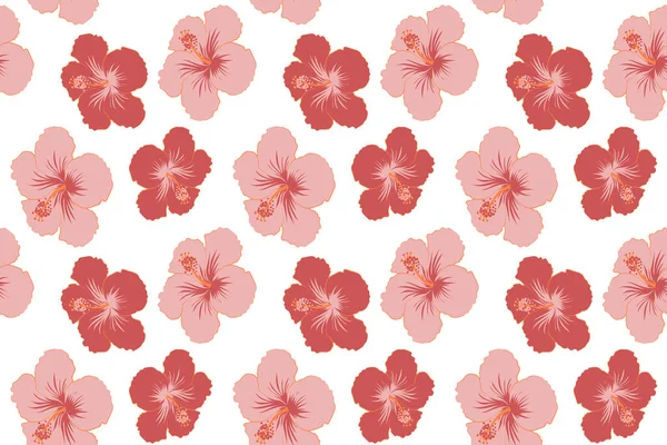 Projeto Havaiano Brilhante Com Plantas Tropicais Flores Hibisco Cores Rosa — Fotografia de Stock