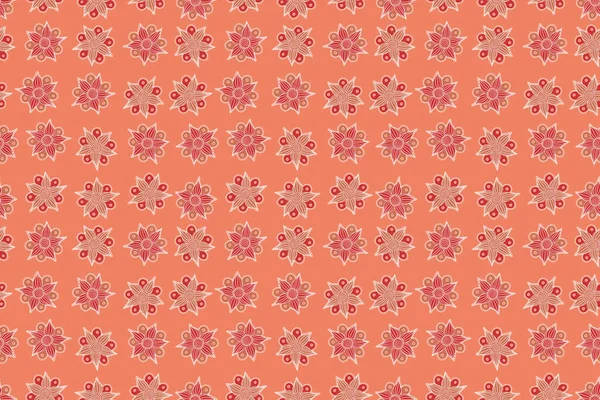 Modello Orientale Colorato Nei Colori Rosa Arancio Bianco Ornamento Floreale — Foto Stock